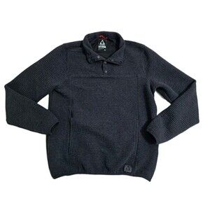 Gerry Men's Medium Ottoman 1/4 Snap Button Pullover Sweater Black Airlight